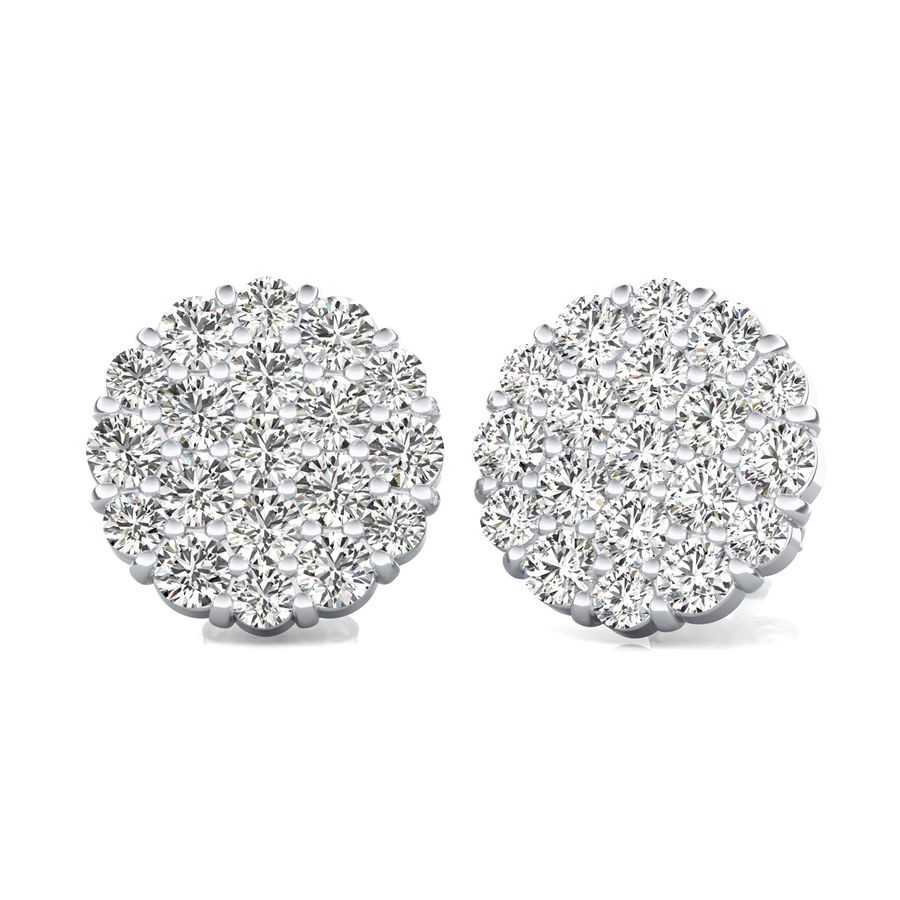 2.00 Ct. T.W. Cluster Stud Earrings