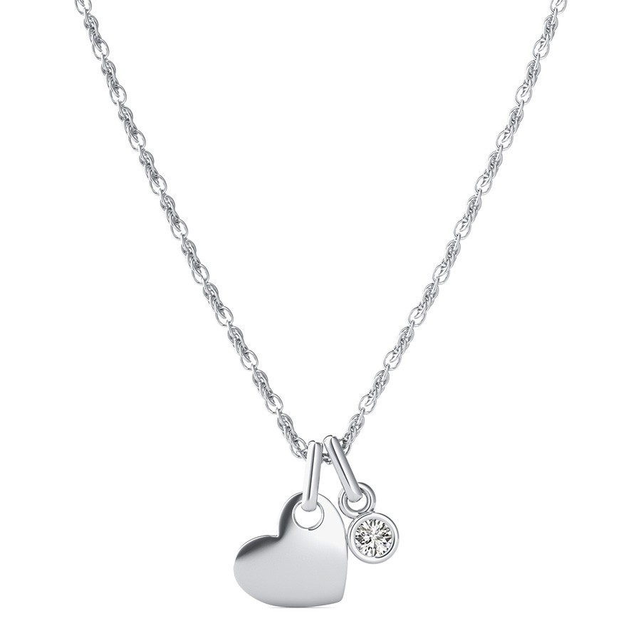 Heart Pendant With Bezel Set Stone
