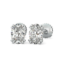Double Prong Basket Stud Earrings