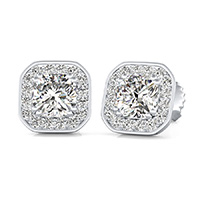 Pave Halo Earrings