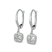 Bezel Leverback Earrings