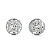 Circle Halo Earrings With Milgrain