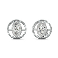 Circle Halo Earrings With Milgrain