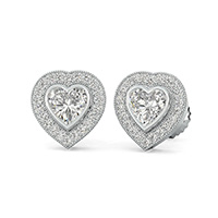 Bezel Set Halo Earrings With Milgrain