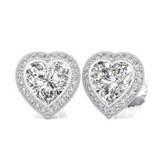 Halo Stud Earrings With Milgrain