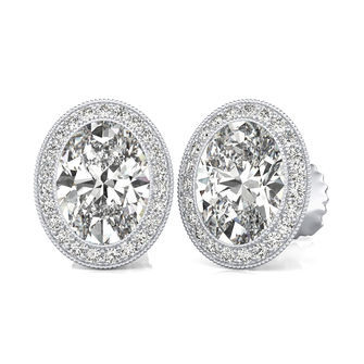 Halo Stud Earrings With Milgrain