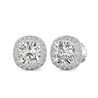 Micro Pave Halo Stud Earrings