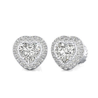 Micro Pave Halo Stud Earrings