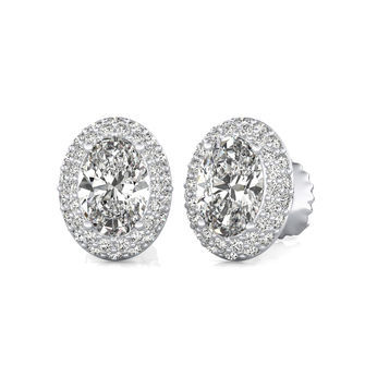 Micro Pave Halo Stud Earrings