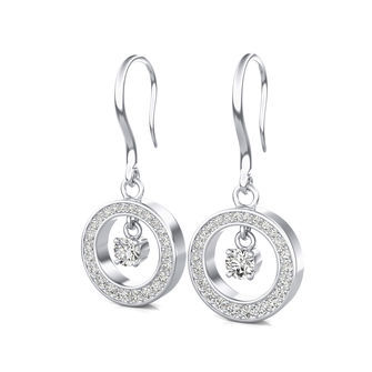 Lever Back Halo Bezel Earrings