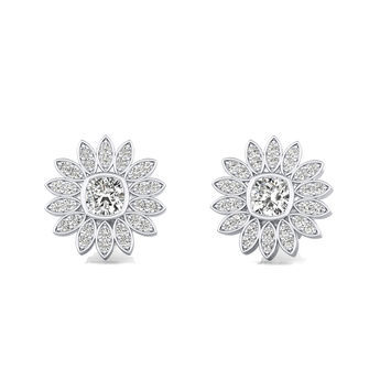 Flower Halo Stud Earrings