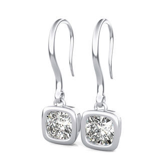 Dropped Bezel Solitaire Earrings