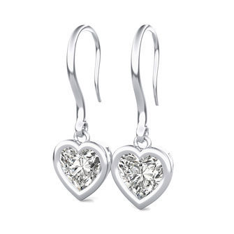 Dropped Bezel Solitaire Earrings