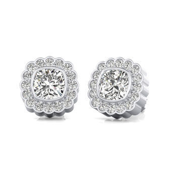 Bezel Halo Earrings