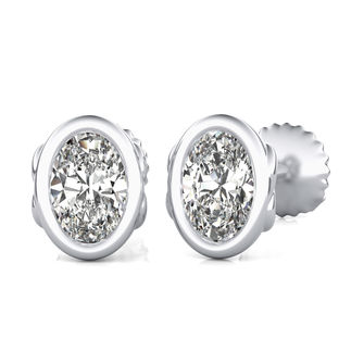 Bezel Stud Earrings