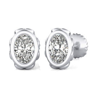 Bezel Stud Earrings