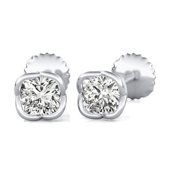 Bezel Stud Earrings