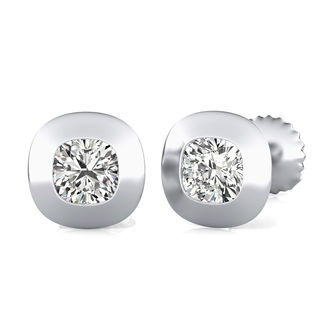 Bezel Stud Earrings