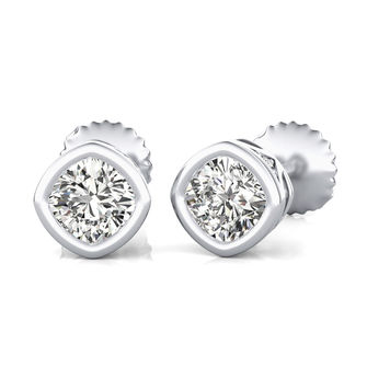 Bezel Stud Earrings