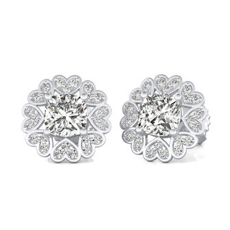 Heart Halo Stud Earrings
