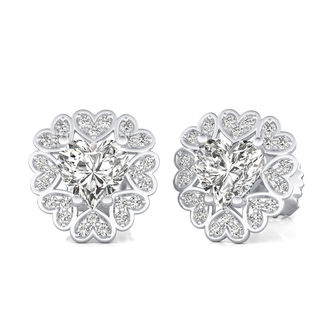 Heart Halo Stud Earrings