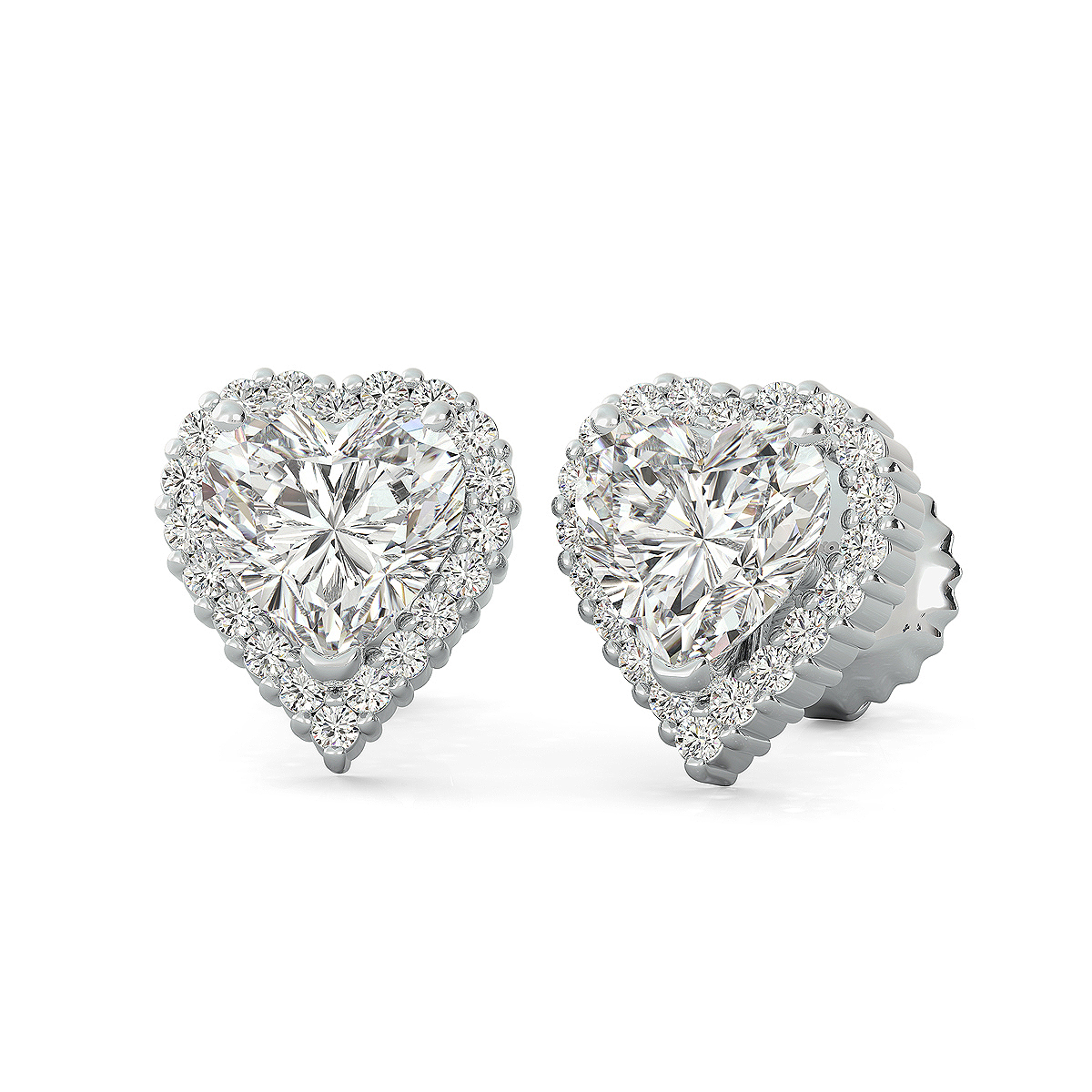 Share Prong Basket Halo Earrings