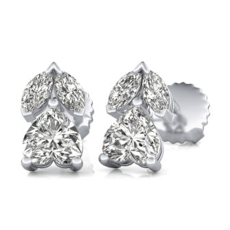 Three Stone Stud Earrings 