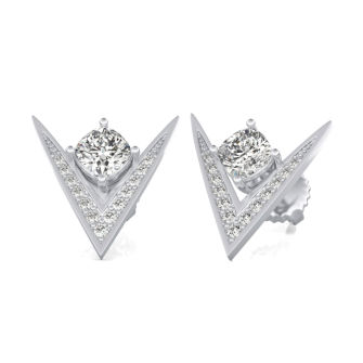 V Stud Earrings