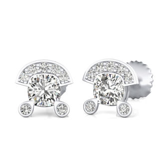 Half Halo Stud Earrings