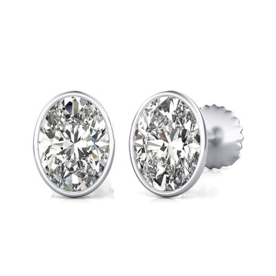 Bezel Stud Earrings