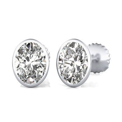 Bezel Stud Earrings