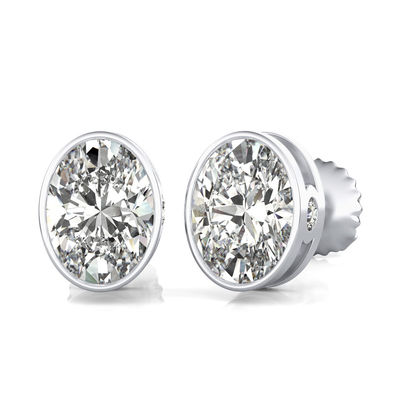 Bezel Stud Earrings