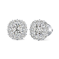 Curved Basket Halo Earrings