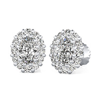 Curved Basket Halo Earrings