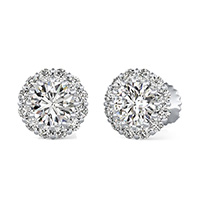 Curved Basket Halo Earrings