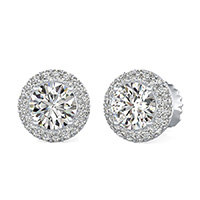 Micro Pave Halo Earrings