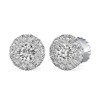 Heart Micro Pave Halo Earrings