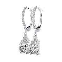 Double Prong Accented Drop Earrings