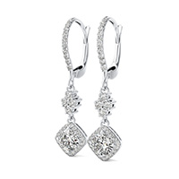 Accented Halo Drop Earrings