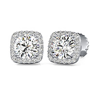 Square Halo Earrings