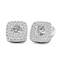 Double Row Pave Halo Earrings