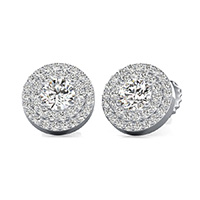 Double Row Pave Halo Earrings