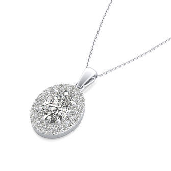 Double Row Halo Pendant