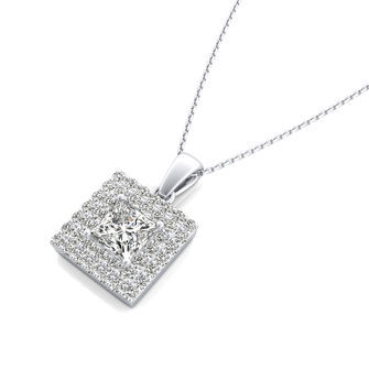Double Row Halo Pendant
