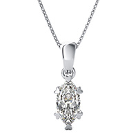 Heart Prong Solitaire Basket Pendant 