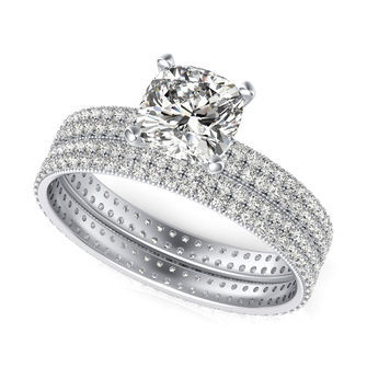 Eternity Engagement Ring With Matching Band