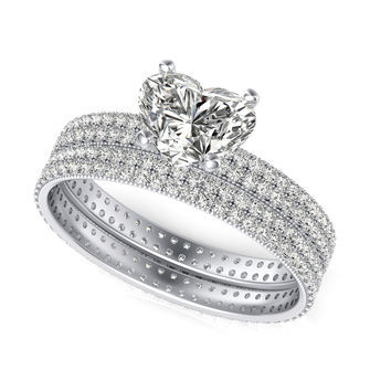 Eternity Engagement Ring With Matching Band