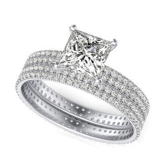 Eternity Engagement Ring With Matching Band