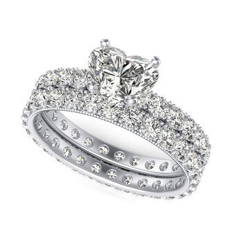 Eternity Engagement Ring With Matching Band