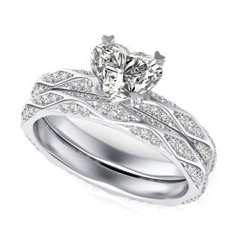 Eternity Engagement Ring With Matching Band